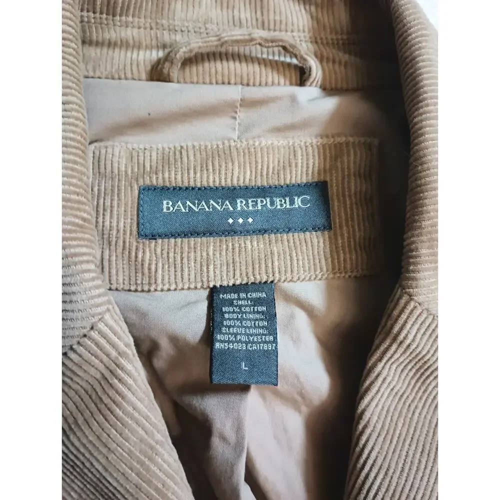 Banana Republic Mens Corduroy Blazer L Tan Academia Old Money Heritage Y2K